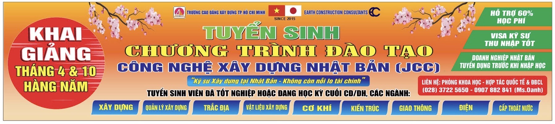 THÔNG TIN TUYỂN SINH CHƯƠNG TRÌNH JCC